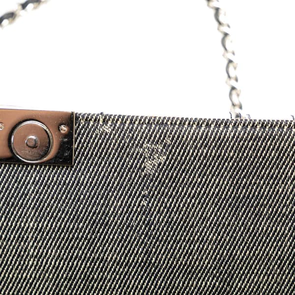 Pre-owned Chanel CC Choco Bar Denim Chain Flap Gray