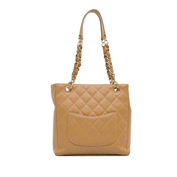 Pre-owned Chanel Caviar Petite Shopping Tote Brown