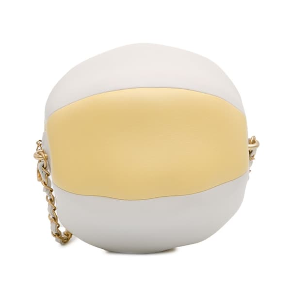 Pre-owned Chanel Calfskin Coco Beach Ball Bag Yellow