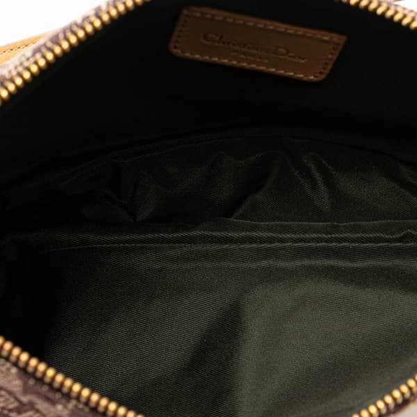 Pre-owned Dior Mini Diorissimo Canvas Saddle Pochette Brown