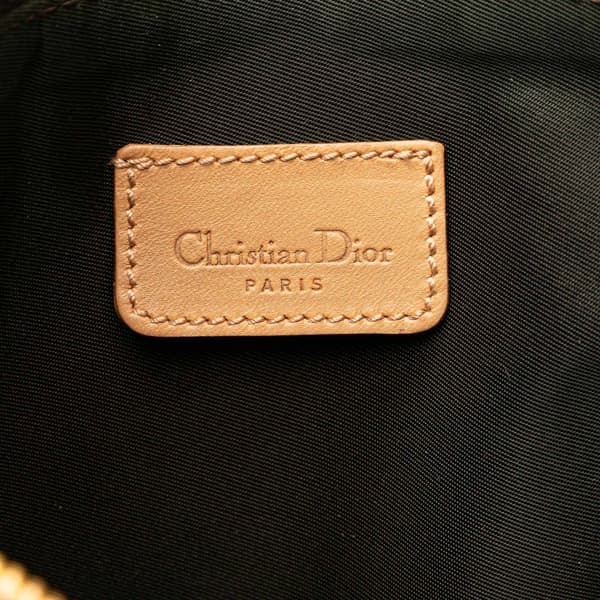 Pre-owned Dior Mini Diorissimo Canvas Saddle Pochette Brown