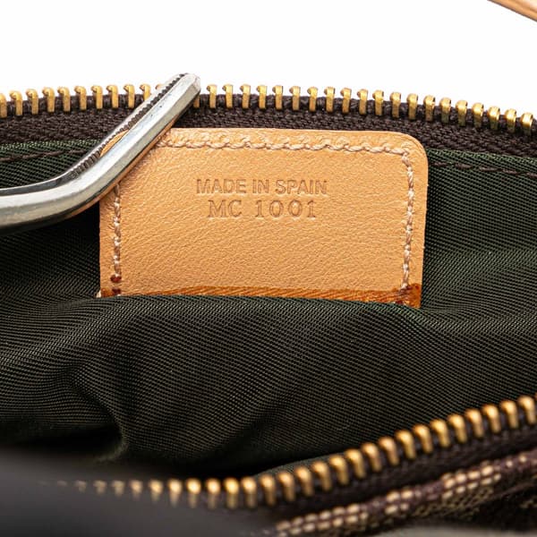 Pre-owned Dior Mini Diorissimo Canvas Saddle Pochette Brown