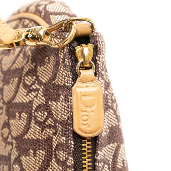 Pre-owned Dior Mini Diorissimo Canvas Saddle Pochette Brown