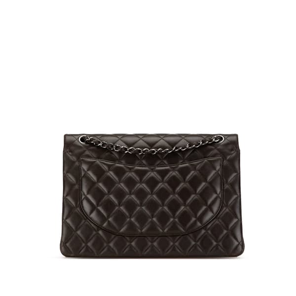 Pre-owned Chanel Maxi Classic Lambskin Double Flap Black