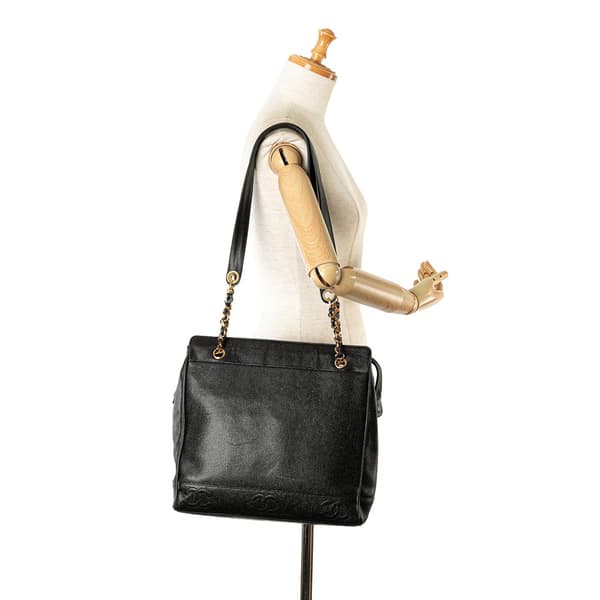 Pre-owned Chanel Triple CC Caviar Shoulder Bag Black