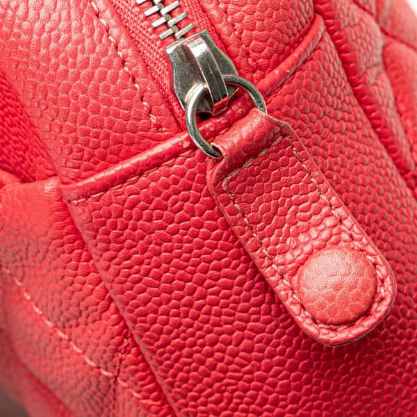 Pre-owned Chanel Jumbo Caviar Easy Flap Bag Red