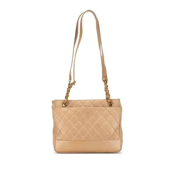 Pre-owned Chanel Quilted Lambskin Shoulder Bag Brown
