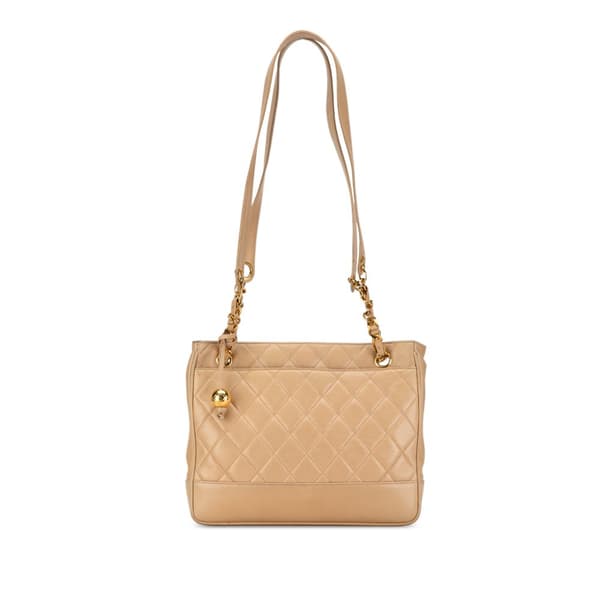 Pre-owned Chanel Quilted Lambskin Shoulder Bag Brown