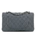 Pikkukuva 3 / 10: Pre-owned Chanel Medium Classic Canvas Sequin Stripes Double Flap Blue
