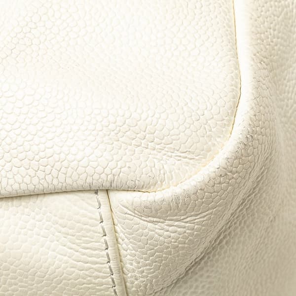 Pre-owned Chanel Caviar Perforated Hollywood Accordion Flap White