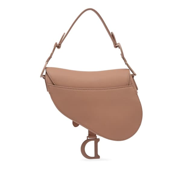 Pre-owned Dior Mini Leather Saddle Brown