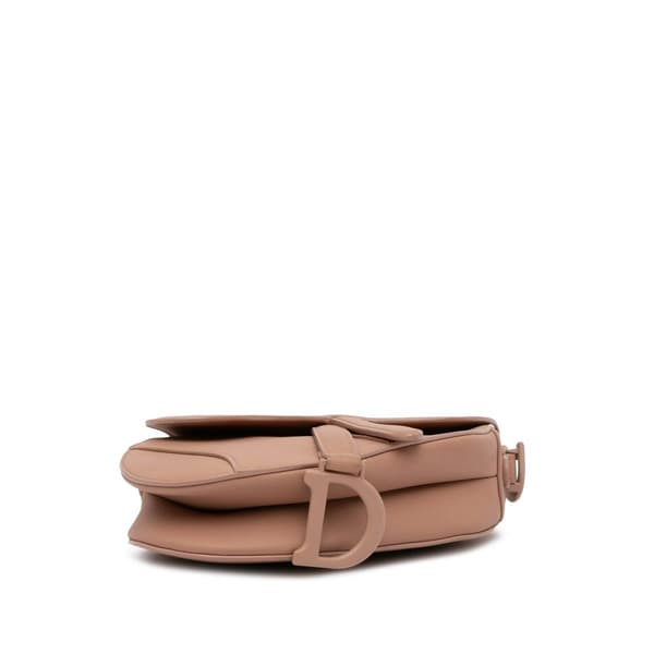 Pre-owned Dior Mini Leather Saddle Brown