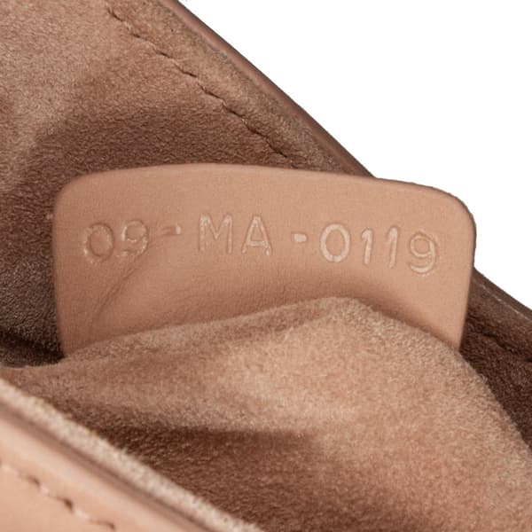 Pre-owned Dior Mini Leather Saddle Brown