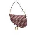 Miniatyrbild 3 av 8: Pre-owned Dior Oblique Canvas Saddle Bag Red