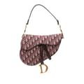 Miniatyrbild 1 av 8: Pre-owned Dior Oblique Canvas Saddle Bag Red