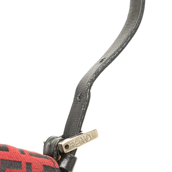 Pre-owned Fendi Mini Zucchino Canvas Baguette Red