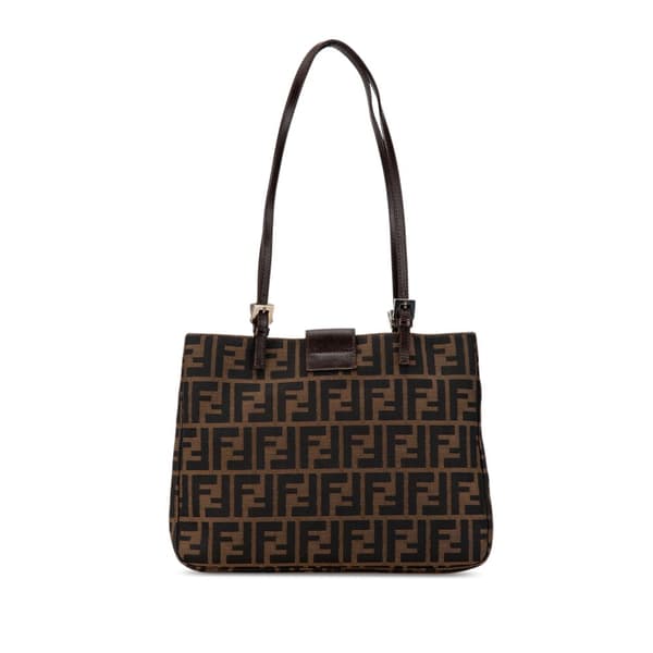 Pre-owned Fendi Zucca Canvas Shoulder bag Brown