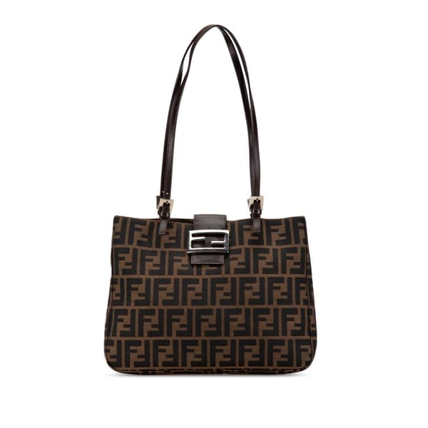 Pre-owned Fendi Zucca Canvas Shoulder bag Brown