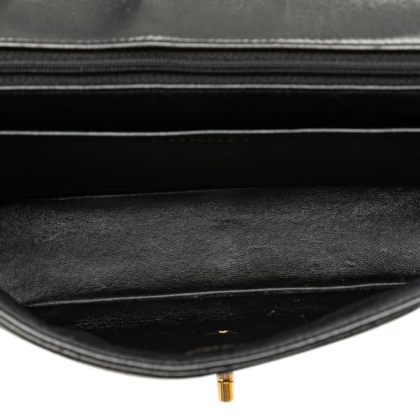 Pre-owned Chanel Medium CC Quilted Lambskin Border Single Flap Black