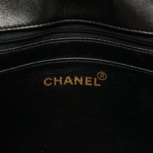 Pre-owned Chanel Medium CC Quilted Lambskin Border Single Flap Black