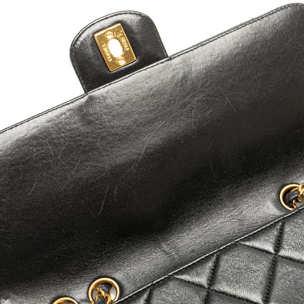 Pre-owned Chanel Medium CC Quilted Lambskin Border Single Flap Black