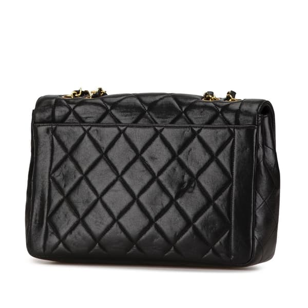 Pre-owned Chanel Medium CC Quilted Lambskin Border Single Flap Black