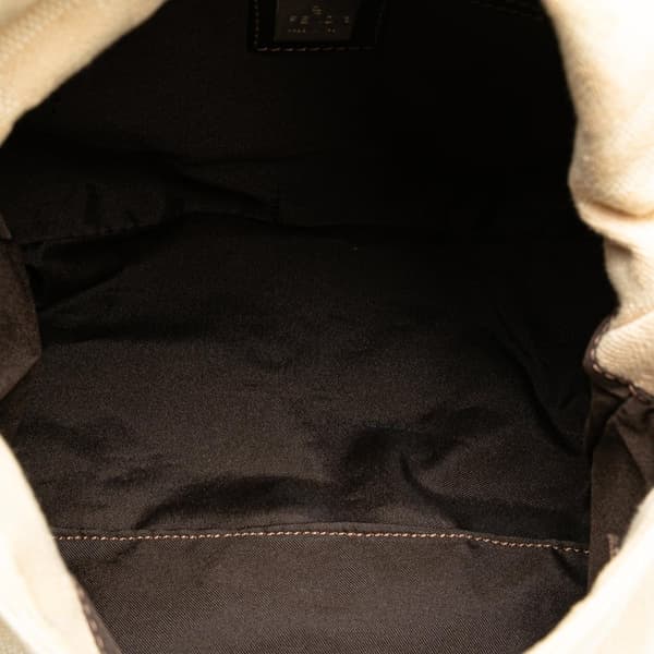Pre-owned Fendi Zucca Canvas Mamma Forever Brown