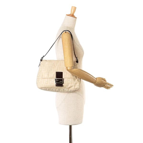 Pre-owned Fendi Zucca Canvas Mamma Forever Brown
