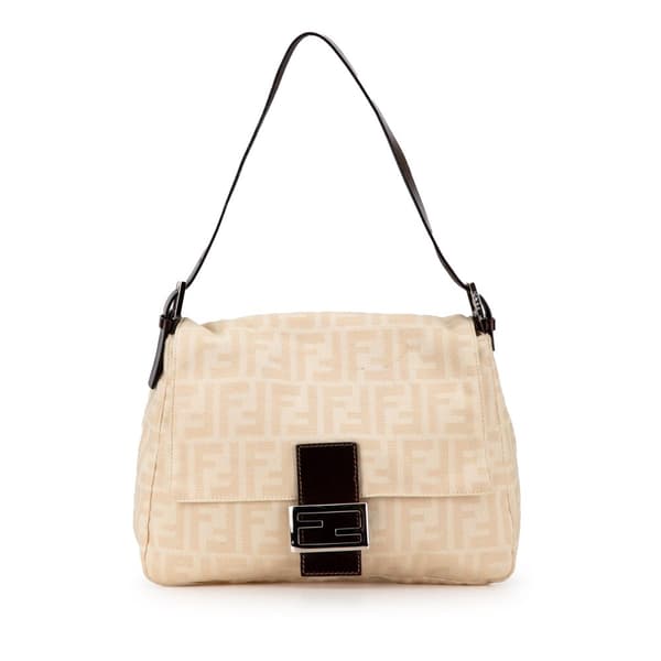 Pre-owned Fendi Zucca Canvas Mamma Forever Brown