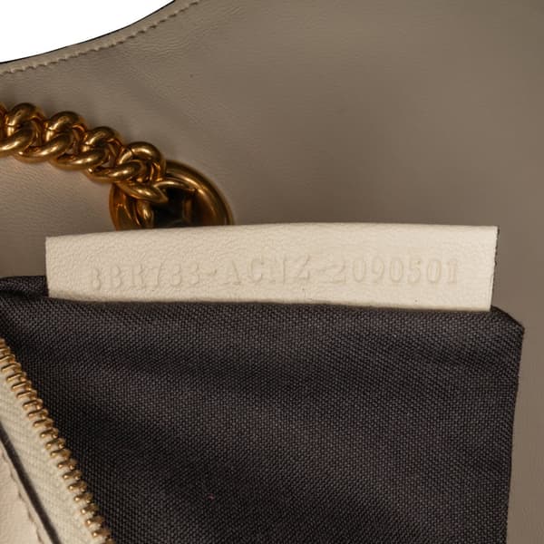 Pre-owned Fendi Bicolor Leather Chain Midi Baguette White