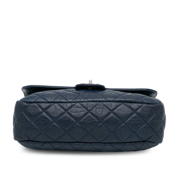 Pre-owned Chanel Quilted Calfskin Easy Zip Flap Blue