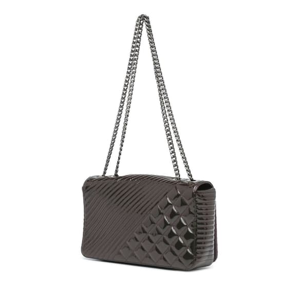 Pre-owned Chanel Medium Patent Coco Boy Flap Purple