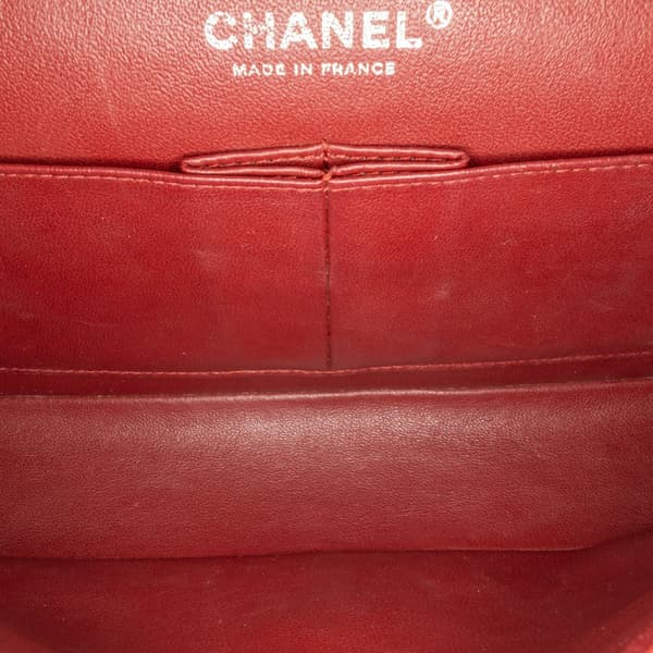 Pre-owned Chanel Medium Classic Lambskin Double Flap Red