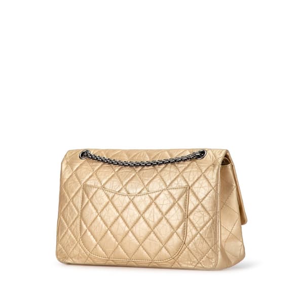 Pre-owned Chanel Reissue 2.55 Aged Calfskin Double Flap 227 Gold