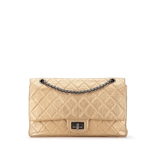Pre-owned Chanel Reissue 2.55 Aged Calfskin Double Flap 227 Gold
