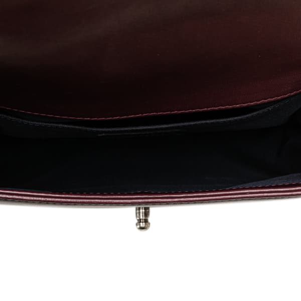 Pre-owned Chanel Old Medium Velvet and Tweed Boy Flap Red