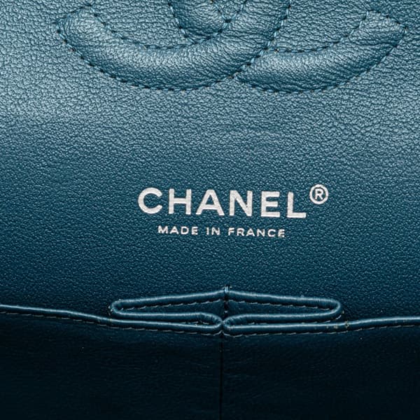Pre-owned Chanel Medium Classic Caviar Double Flap Blue