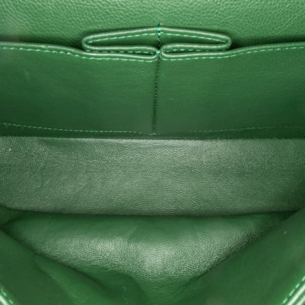 Pre-owned Chanel Medium Classic Patent Double Flap Green