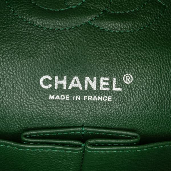 Pre-owned Chanel Medium Classic Patent Double Flap Green