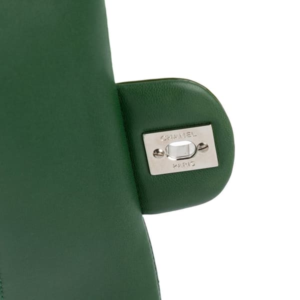 Pre-owned Chanel Medium Classic Patent Double Flap Green