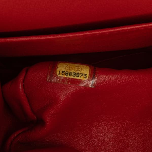 Pre-owned Chanel Medium Classic Lambskin Double Flap Red