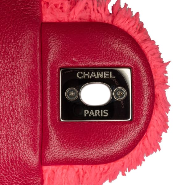 Pre-owned Chanel Medium Quilted Terry Cloth Coco Beach Flap Pink