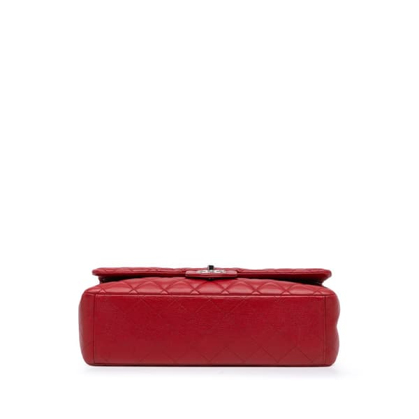 Pre-owned Chanel Maxi Classic Caviar Double Flap Red