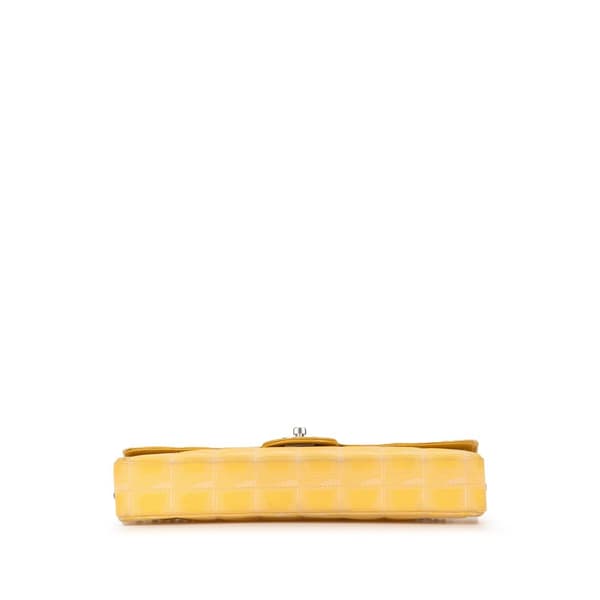 Pre-owned Chanel New Travel Line Nylon East West Flap Yellow