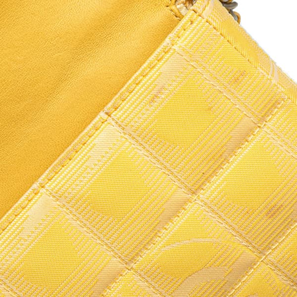 Pre-owned Chanel New Travel Line Nylon East West Flap Yellow