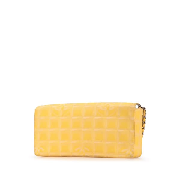 Pre-owned Chanel New Travel Line Nylon East West Flap Yellow