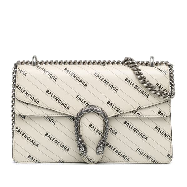 Pre-owned Gucci The Hacker Project Small Leather Dionysus Shoulder Bag White