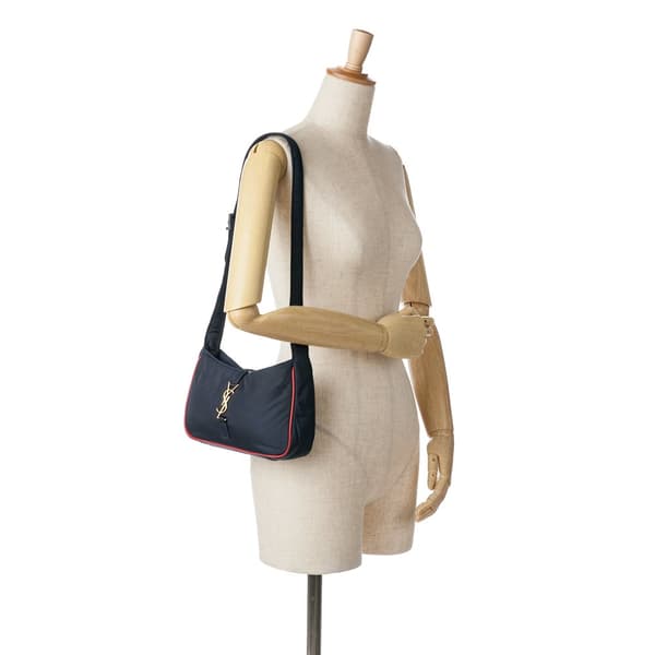 Pre-owned Saint Laurent Nylon Le 5 a 7 Shoulder Bag Blue