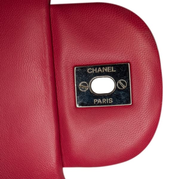 Pre-owned Chanel Maxi Classic Chevron Lambskin Single Flap Pink
