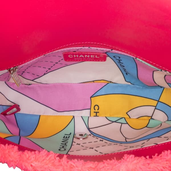 Pre-owned Chanel Medium Quilted Terry Cloth Coco Beach Flap Pink